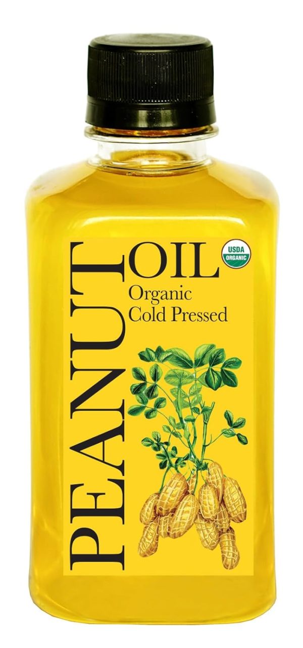 Peanut Oil: CERTIFIED USDA ORGANIC, EXTRA VIRGIN, COLD PRESSED (12 oz)